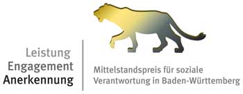 Urkunde Mittelstandspreises für soziale Verantwortung in Baden-Württemberg
